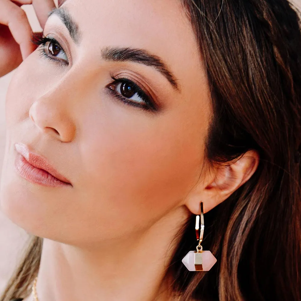 Chakra Hexagon Stone Earrings
