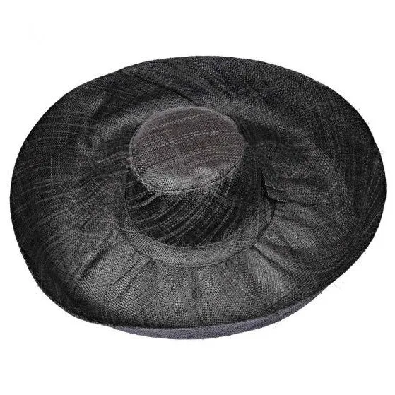Charcoal Grey Foldable Straw Hat