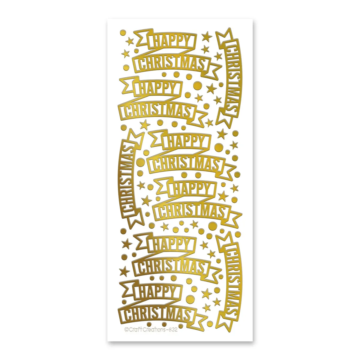 Christmas Variety Gold Self Adhesive Stickers, pack of 15