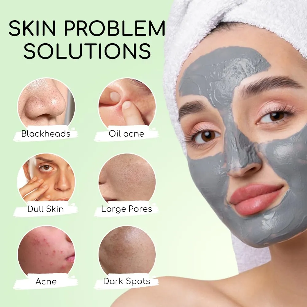 Ciella Ciella 4pcs Clay Mask for Face,Dead Sea Mud Mask,Mud Masks for Face,Pore Cleansing Mask,Facial Masks for Women Skin Care,Green Tea Face Mask,Tumeric Face Mask,Rose Face Mask(16.93oz)