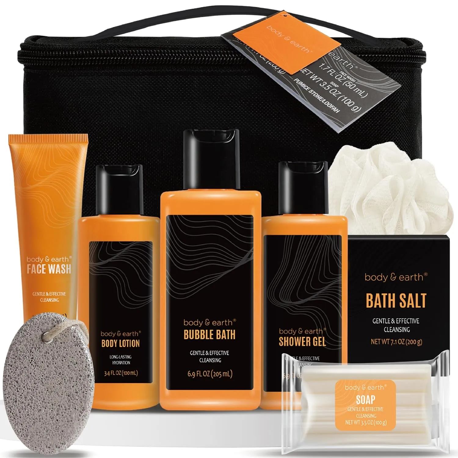 Citrus Scented Men's Bath Set with Body Lotion