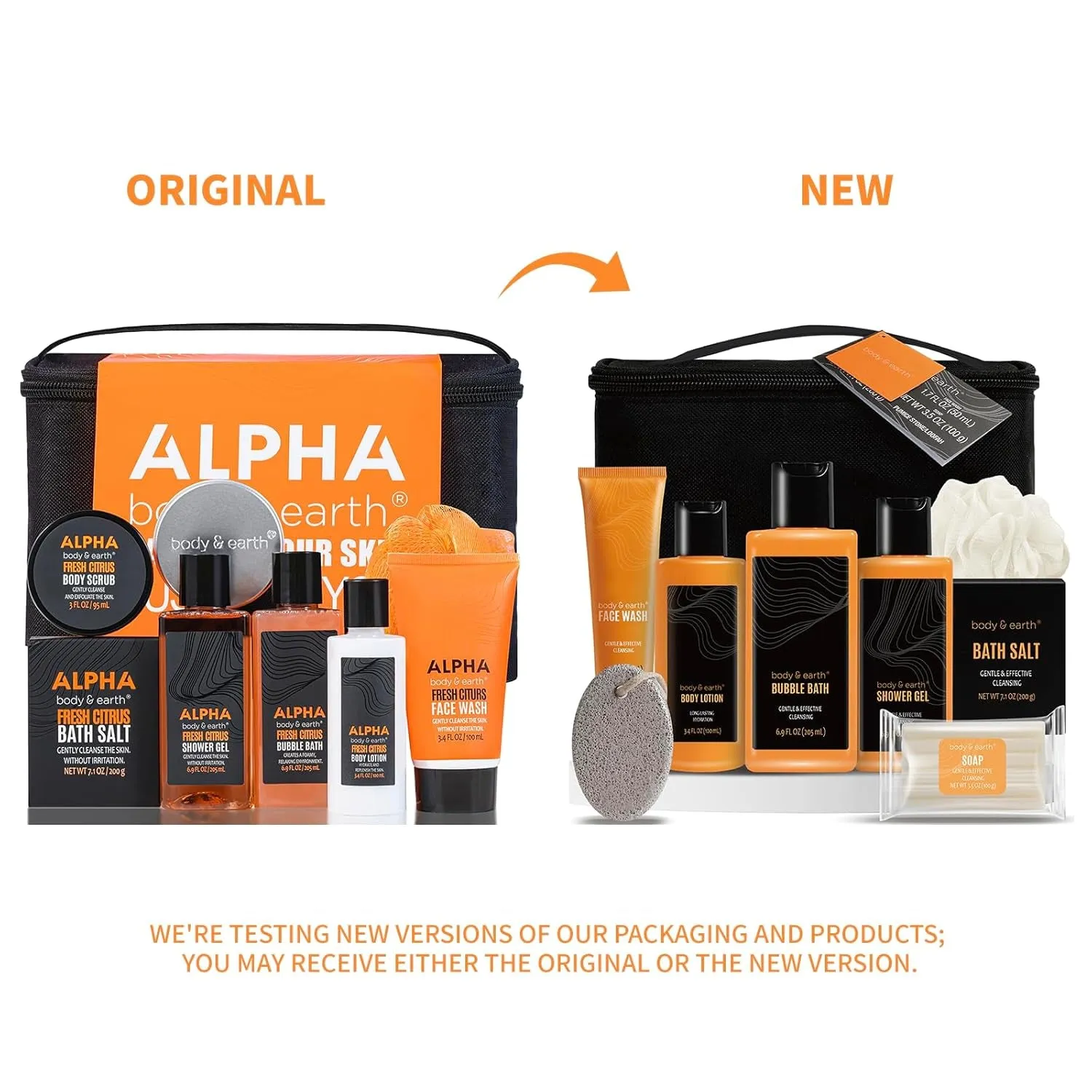 Citrus Scented Men's Bath Set with Body Lotion