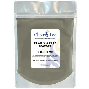 ClearLee Dead Sea Clay Cosmetic Grade Powder - 100% Pure Natural Powder - Great For Skin Detox, Rejuvenation, and More - Heal Damaged Skin - DIY Clay Face Mask (2 LB)