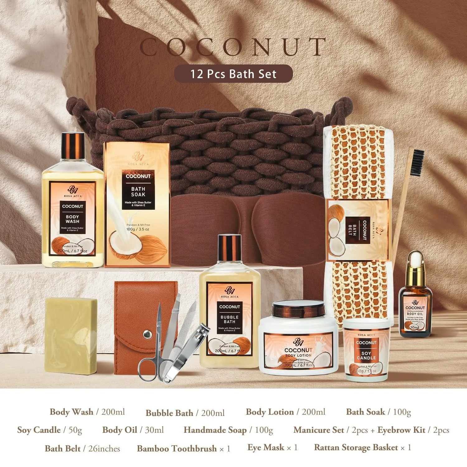 Coconut & Almond Scented Spa Gift Set