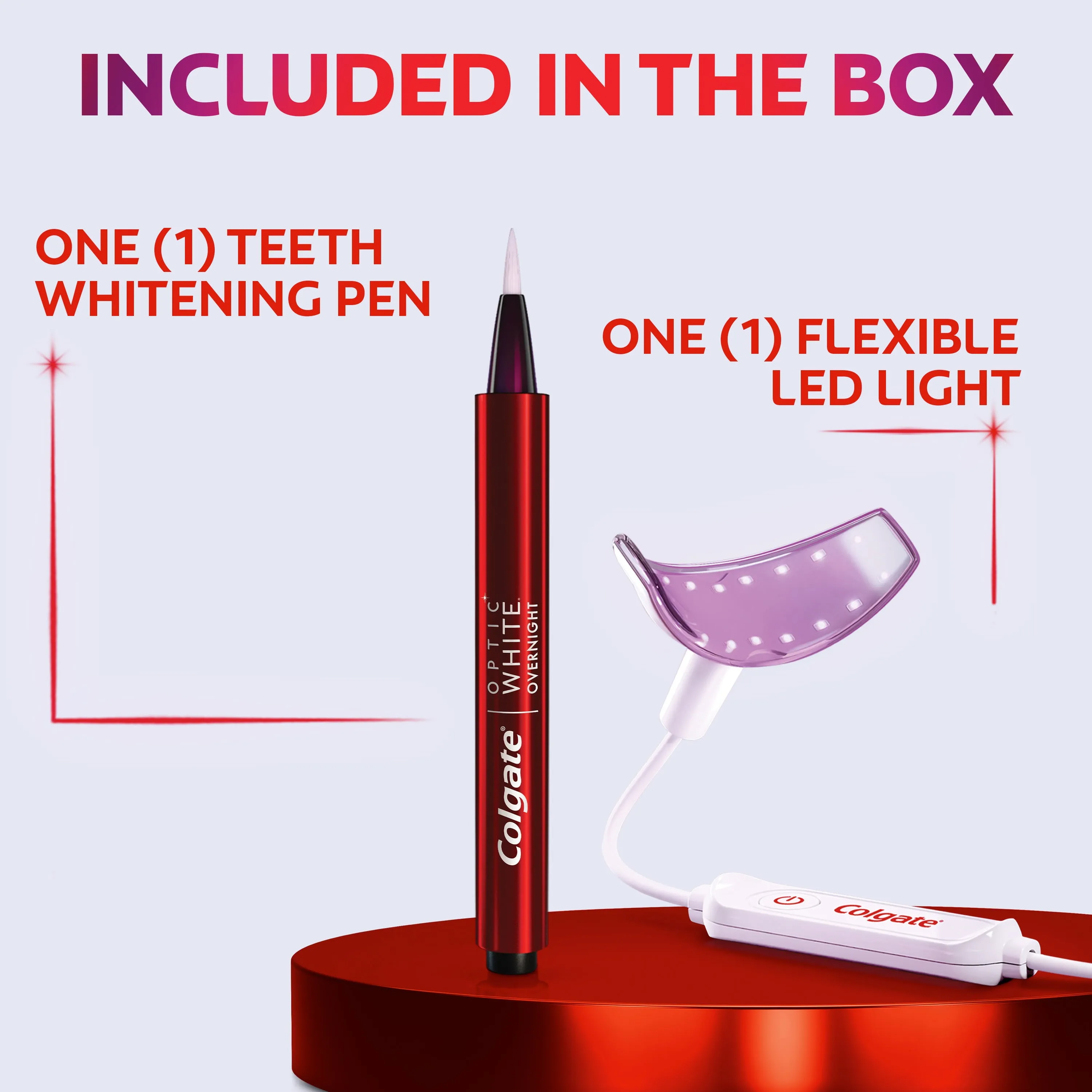 Colgate Optic White ComfortFit LED Teeth Whitening Kit with LED Light and Whitening Pen