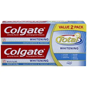 Colgate Total Teeth Whitening Toothpaste, 10 Benefits, No Trade-Offs, Sensitivity and Whitening, 4.8 oz Tube