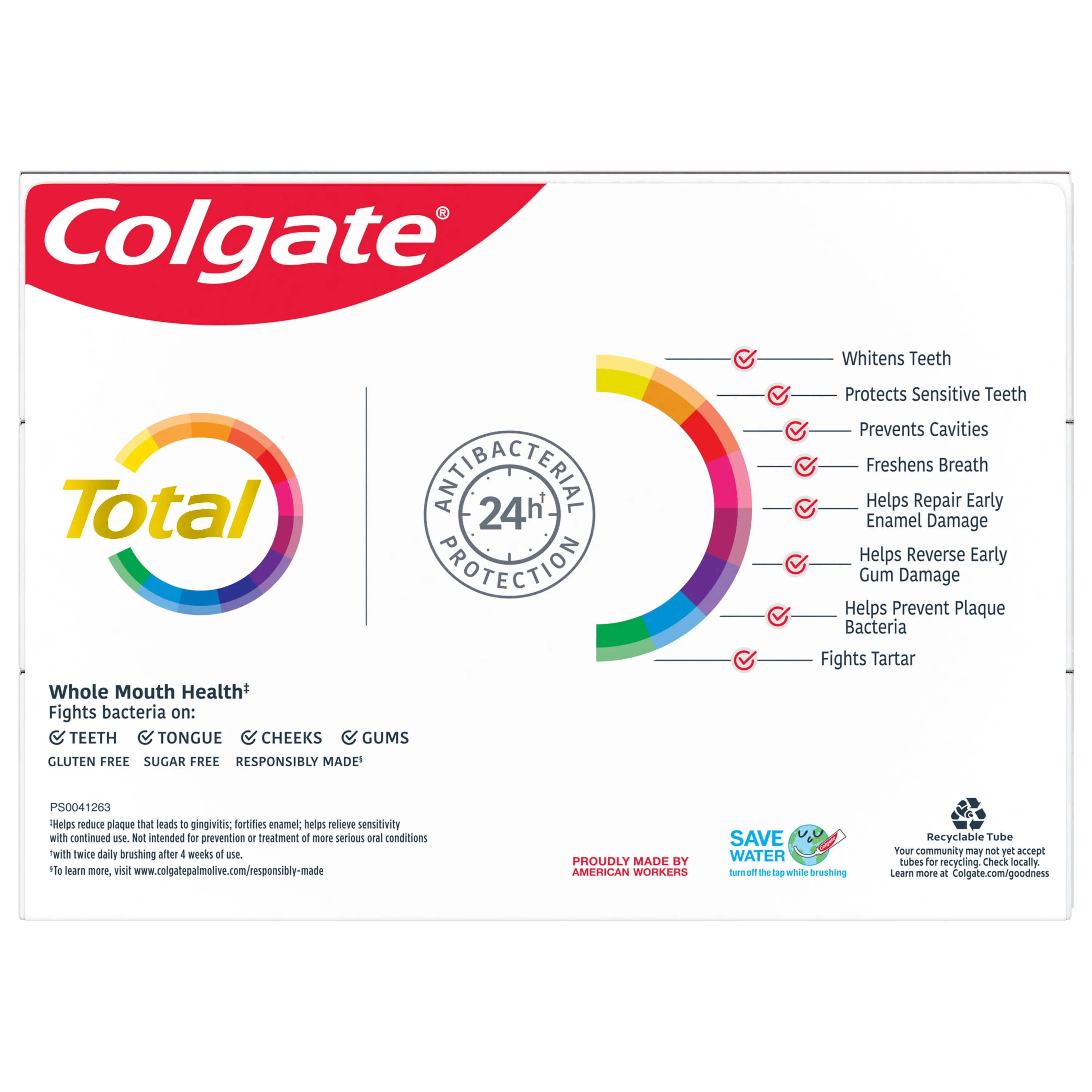 Colgate Total Whitening Toothpaste, Mint, 3 Pack, 5.1 Oz Tubes