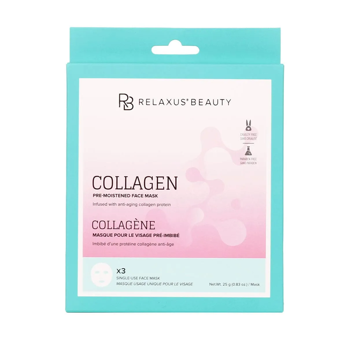 Collagen Face Masks (3-Pack) - Displayer of 12