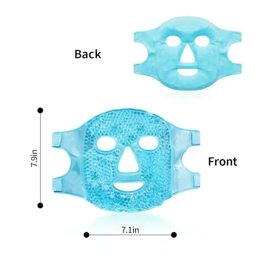CONBELLA Cold Face Eye Masks Ice Face Mask Hot Cold Compress For Dark Circles, Puffiness, Migraines, Headache, Stress, Redness, Cooling Face Masks For Women Man, Skin Care