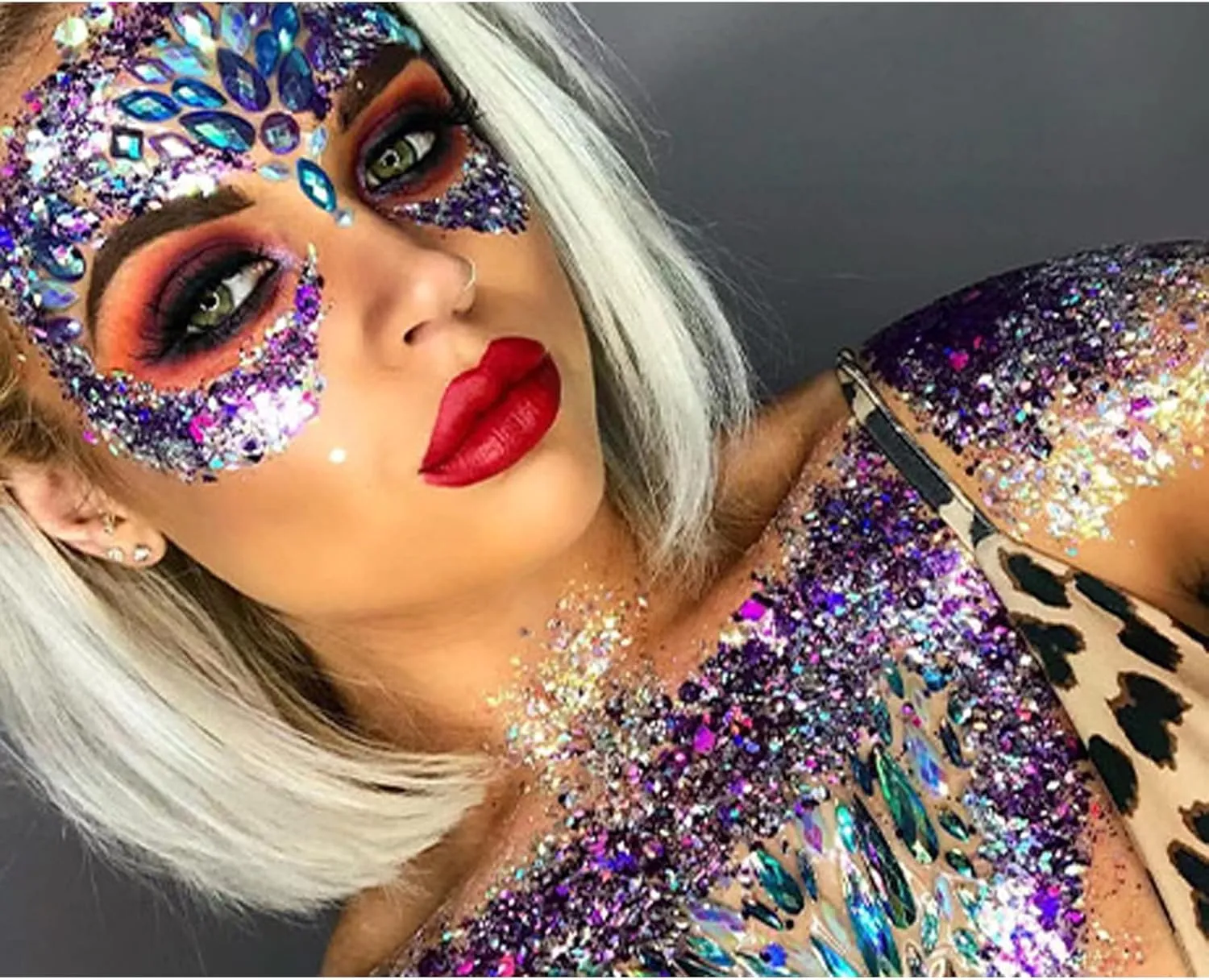 Corleone Body Glitter, Holographic Face Glitter Gel for Women Girls, Waterproof Shimmer Liquid Glitter Eyeshadow for Rave Festival Party