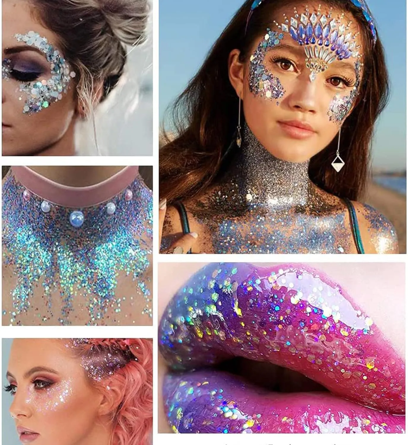 Corleone Body Glitter, Holographic Face Glitter Gel for Women Girls, Waterproof Shimmer Liquid Glitter Eyeshadow for Rave Festival Party