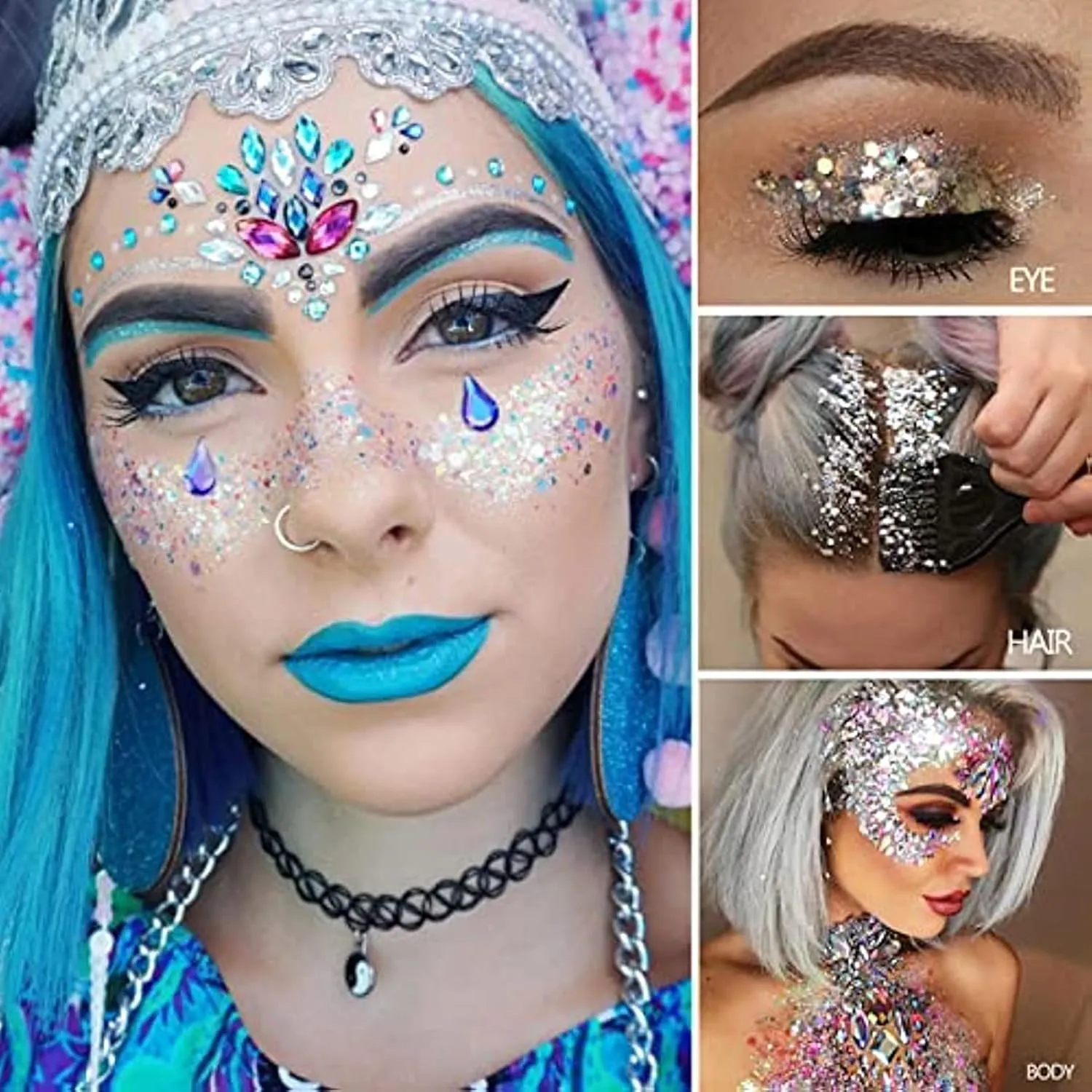 Corleone Body Glitter, Holographic Face Glitter Gel for Women Girls, Waterproof Shimmer Liquid Glitter Eyeshadow for Rave Festival Party