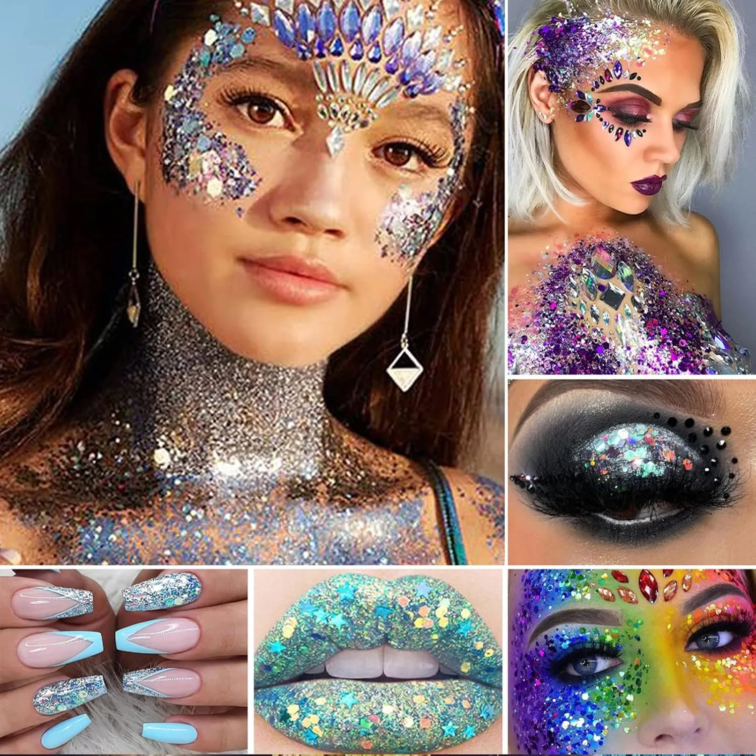 Corleone Body Glitter, Holographic Face Glitter Gel for Women Girls, Waterproof Shimmer Liquid Glitter Eyeshadow for Rave Festival Party