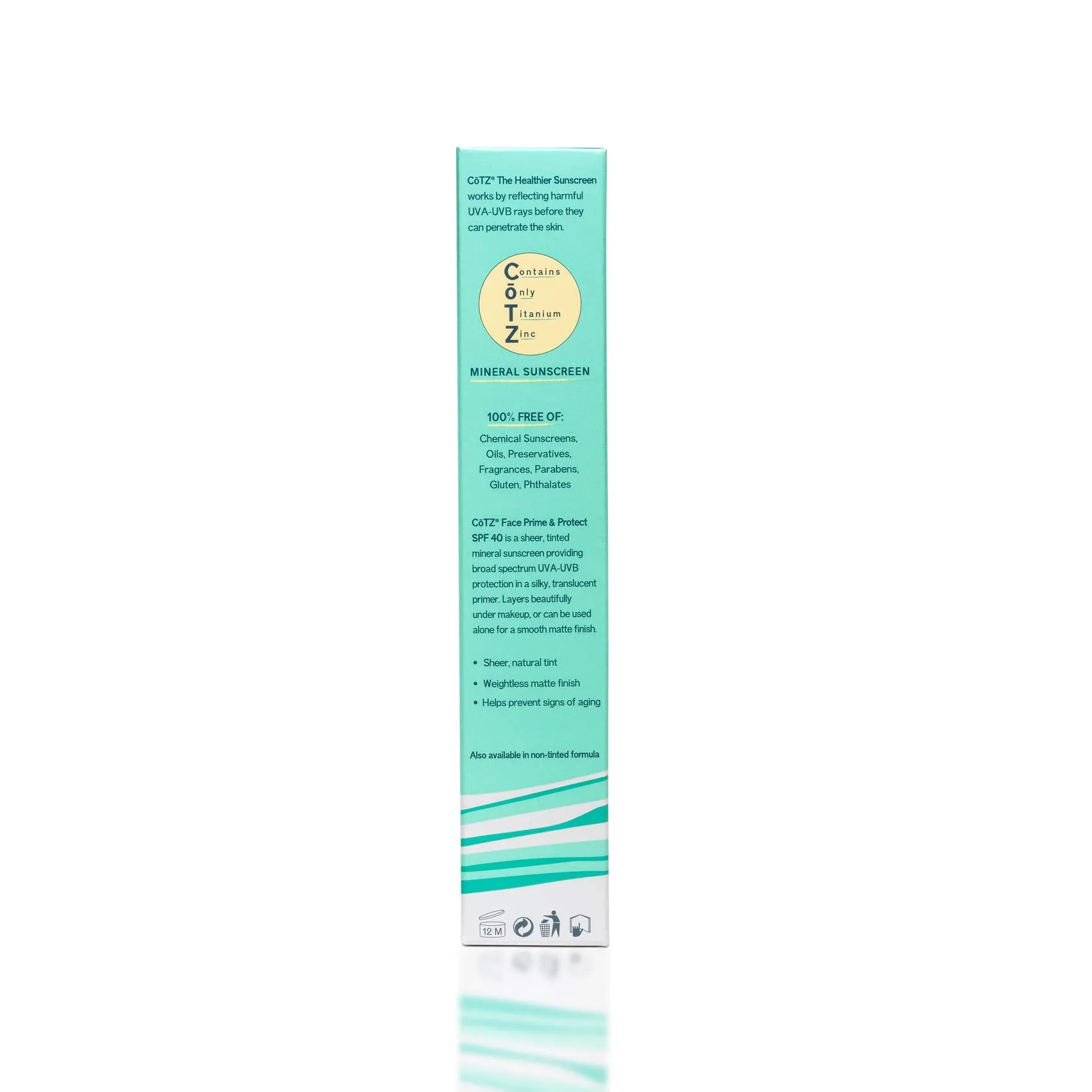 COTZ Face Prime & Protect Tinted Mineral Sunscreen and Facial Primer Broad Spectrum SPF 40; PA    1.5 oz / 42.5 g.