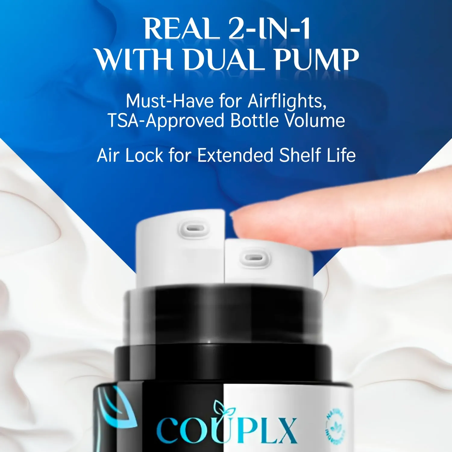 COUPLX Pure Neck Firming Cream & Moisturizer Face Cream for Women, 2-1 Anti Aging Retinol Cream for Face & Vitamin E&C Serum - Skin Tightening Cream for Face, Neck Firming and Tightening, Face Lotion