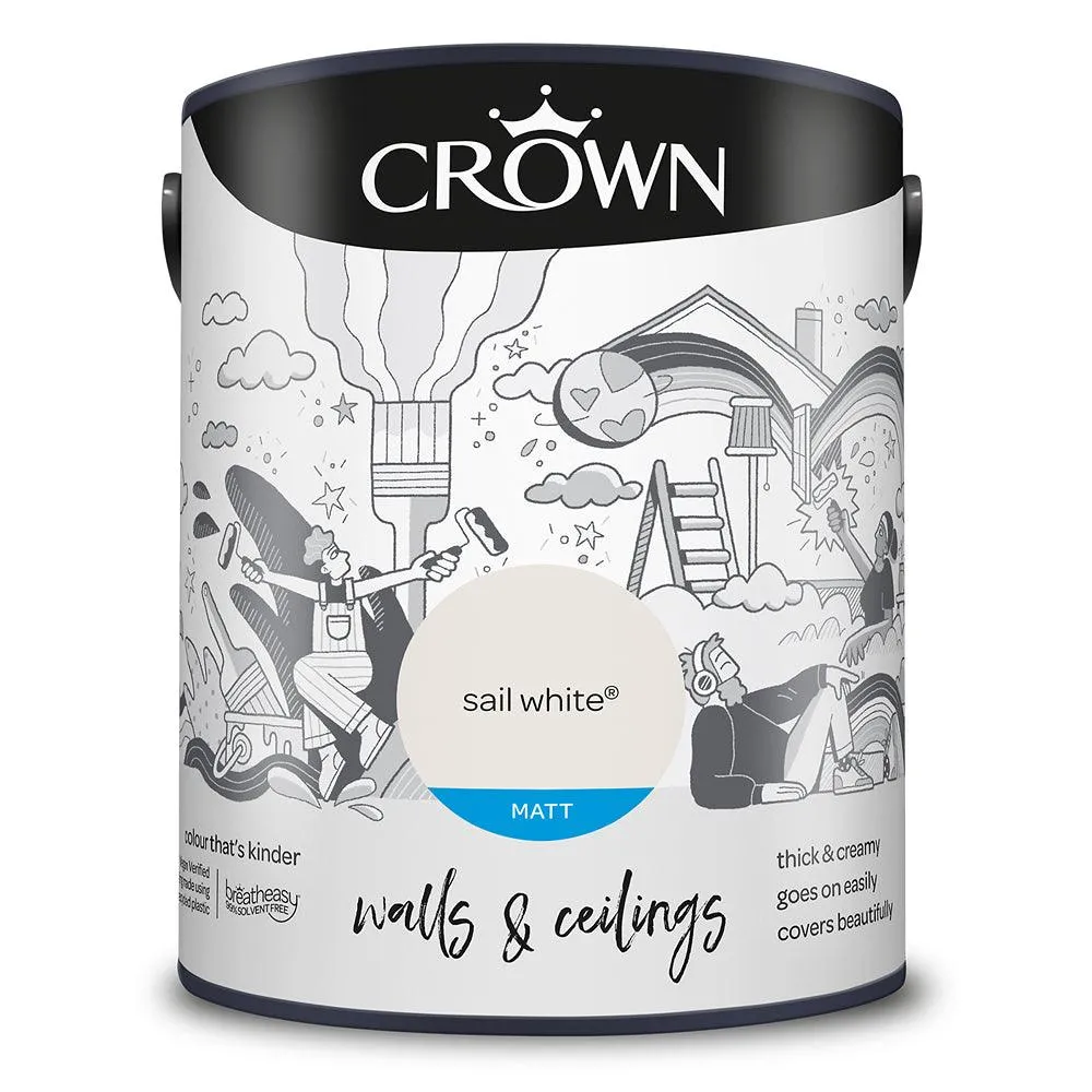 Crown Walls & Ceilings Matt Emulsion Paint | Sail White