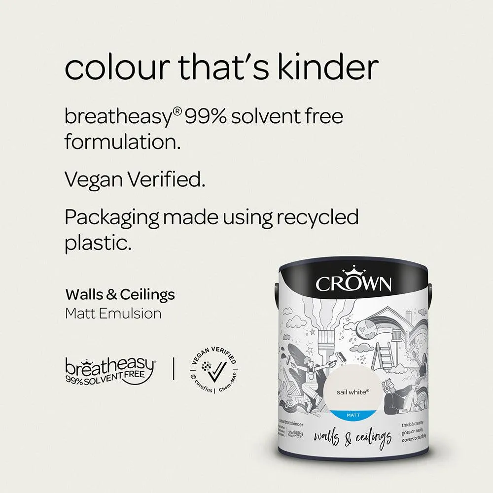 Crown Walls & Ceilings Matt Emulsion Paint | Sail White