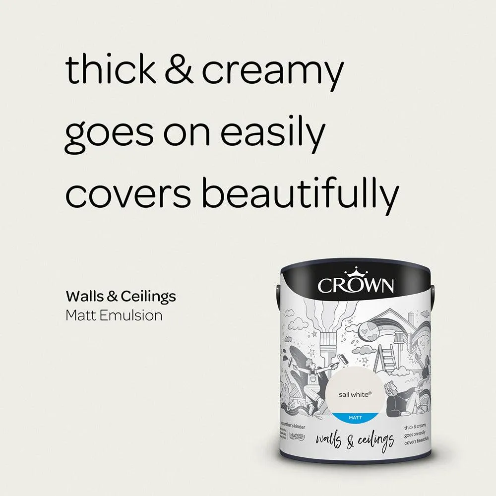 Crown Walls & Ceilings Matt Emulsion Paint | Sail White