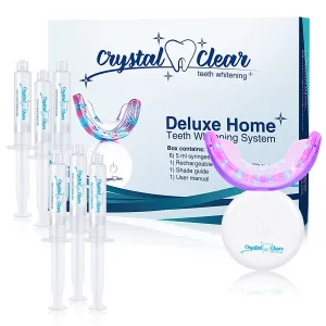 Crystal Clear Teeth Whitening US Dentists-Approved, Rechargeable Waterproof Teeth Whitening All-in-One Kit