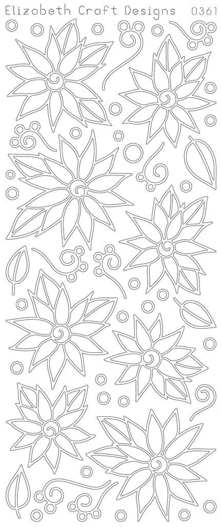 Daisies & Poinsettia with Doodles (sku 0361)