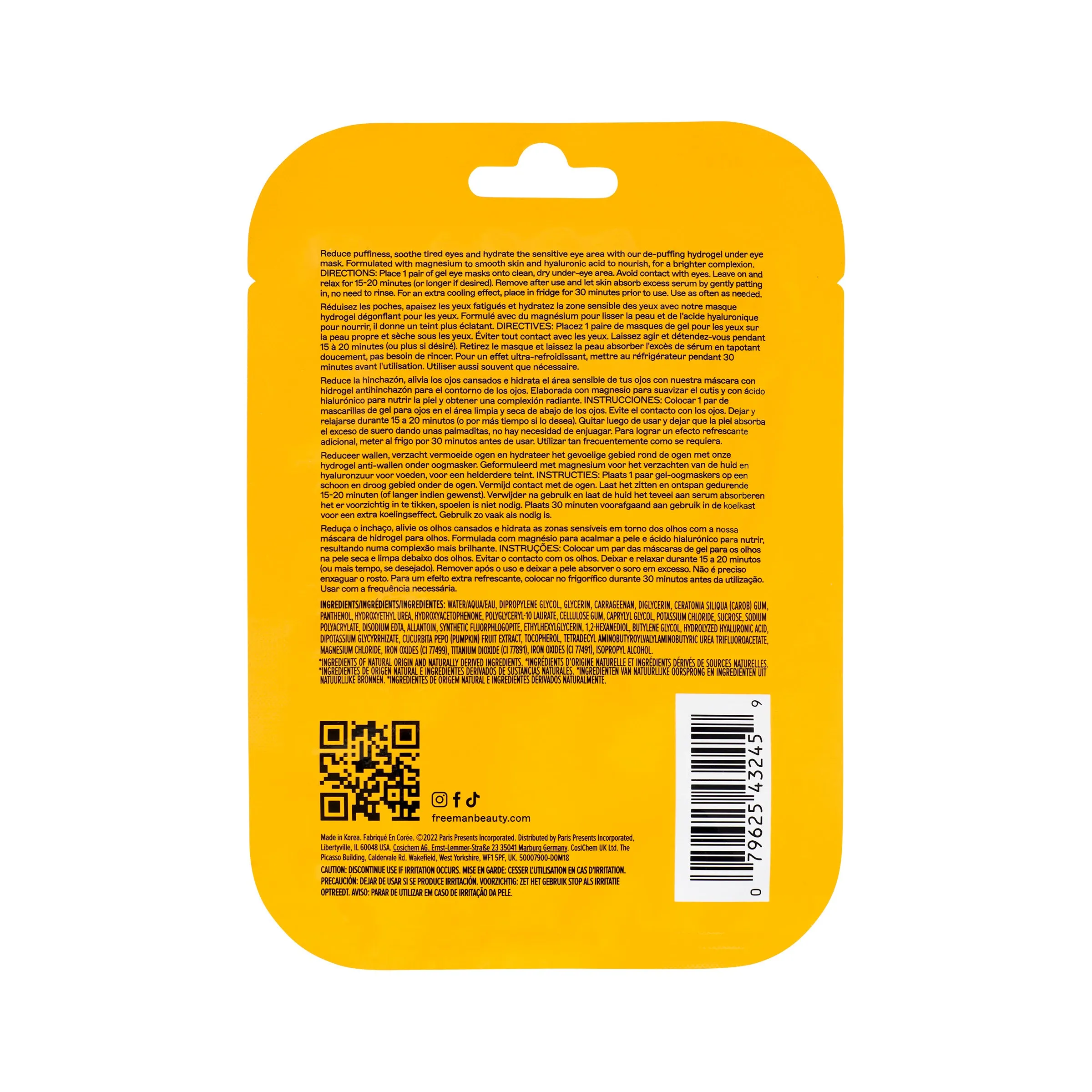 De-Puffing Hydrogel Under Eye Mask