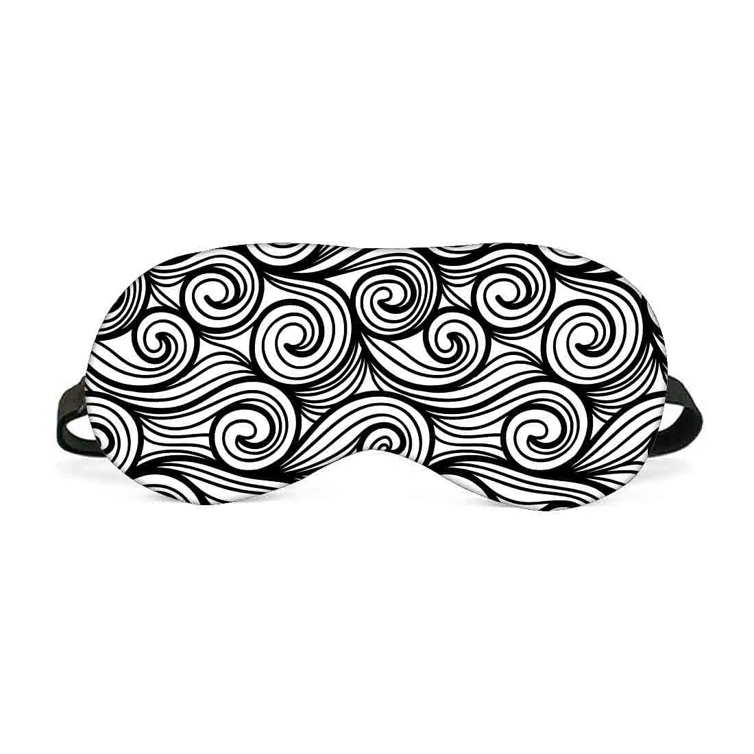 Designer Travel Eye Mask for Sleeping - Black Illusion - Made in India