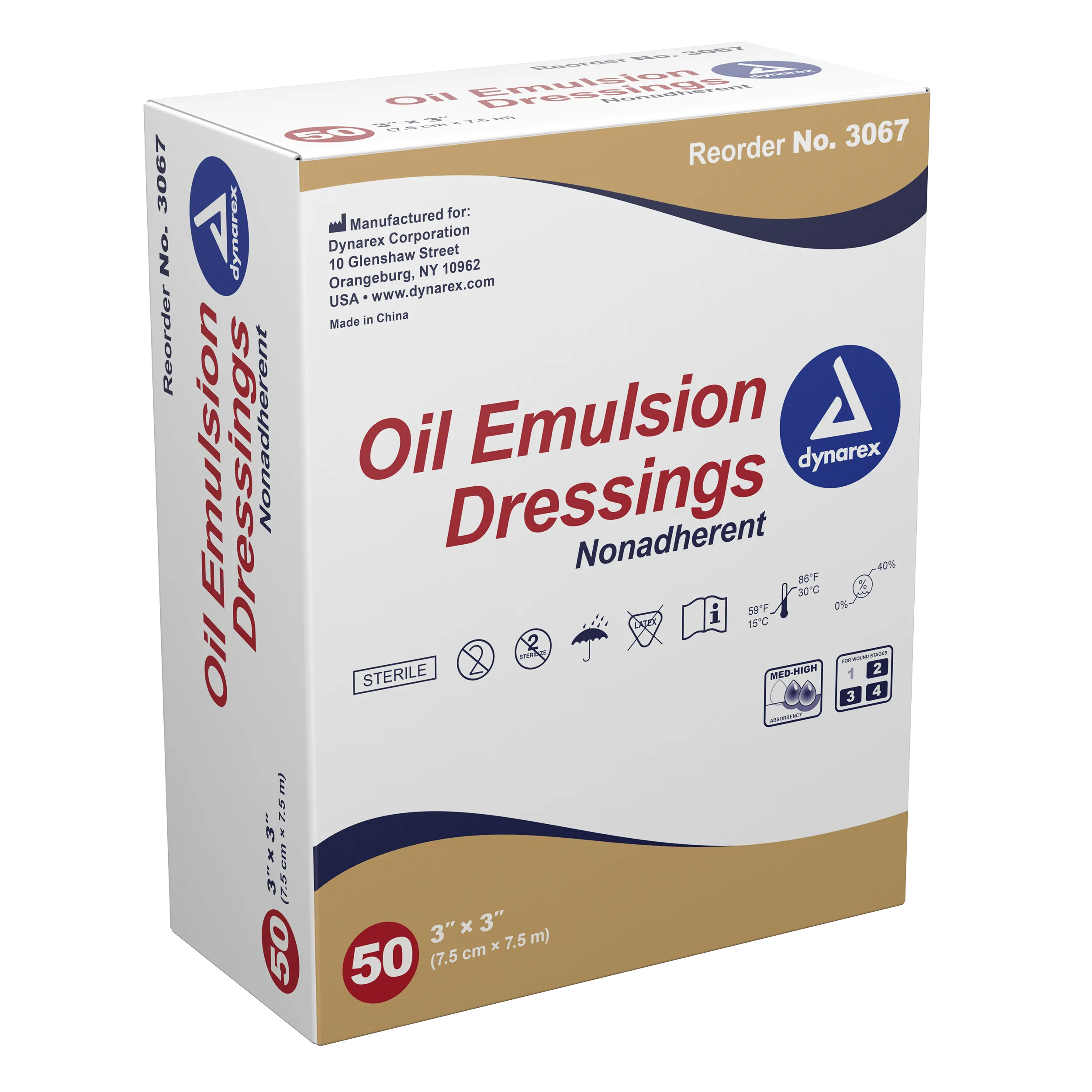 Dynarex - Oil Emulsion Dressing - 3"x3"