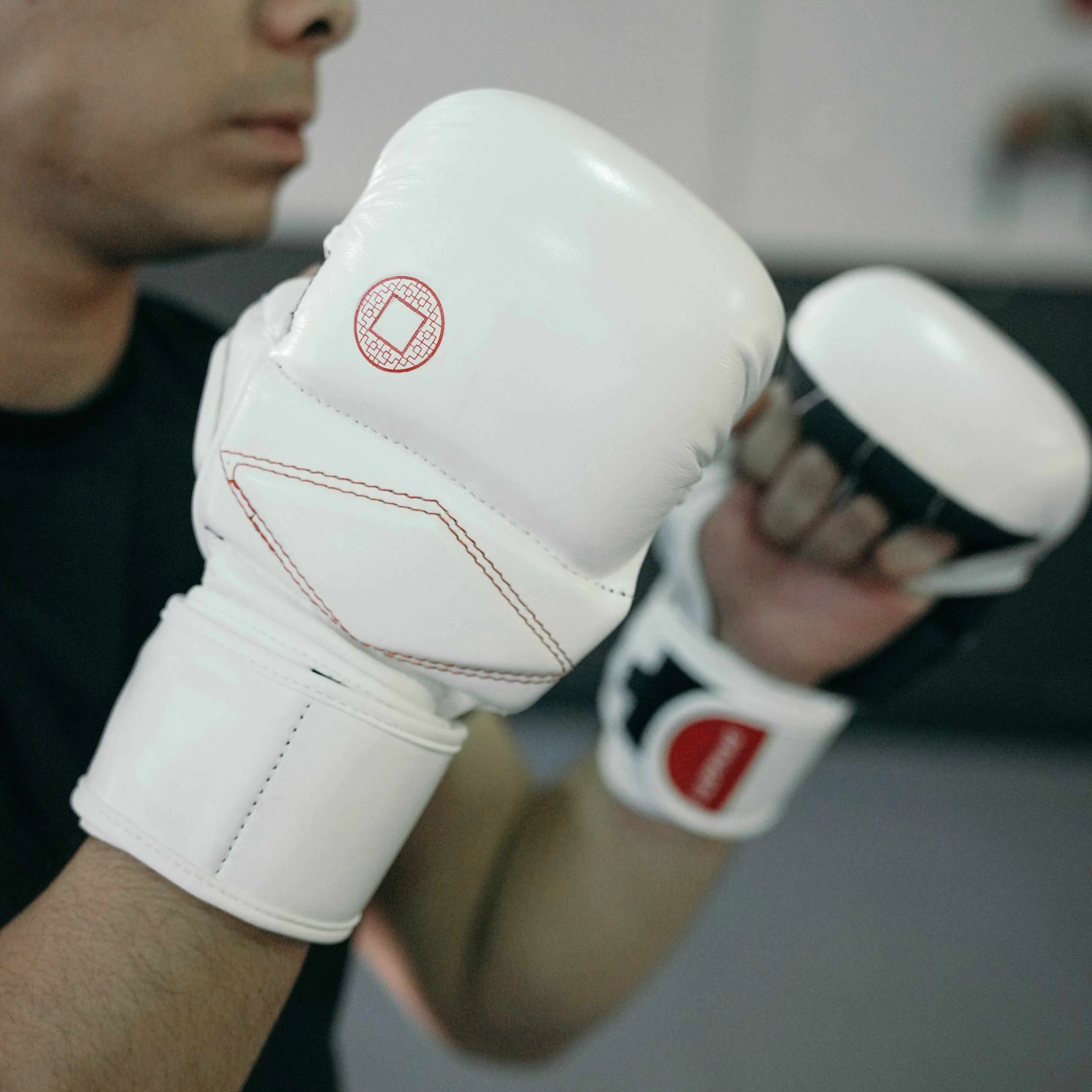 Dynasty Diamond Pro MMA Sparring Gloves (White / Red)