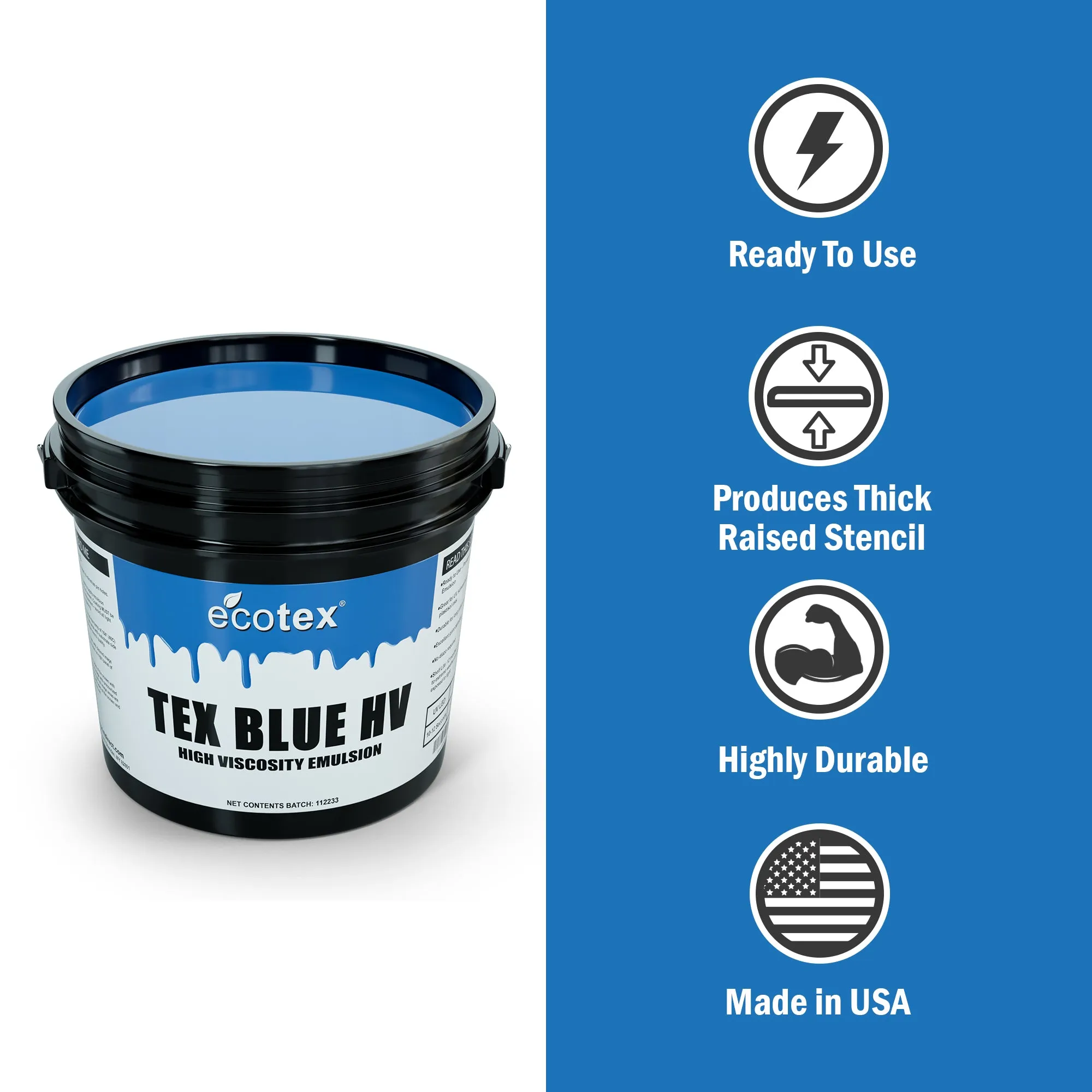 Ecotex® Textile Blue High Viscosity Screen Printing Emulsion