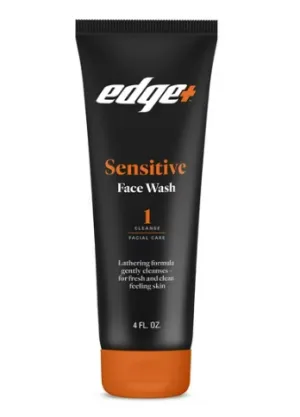 Edge  Mens Sensitive Skin Face Wash, 4 Oz, Fragrance-Free Mens Face Wash, Gently Cleanses Skin