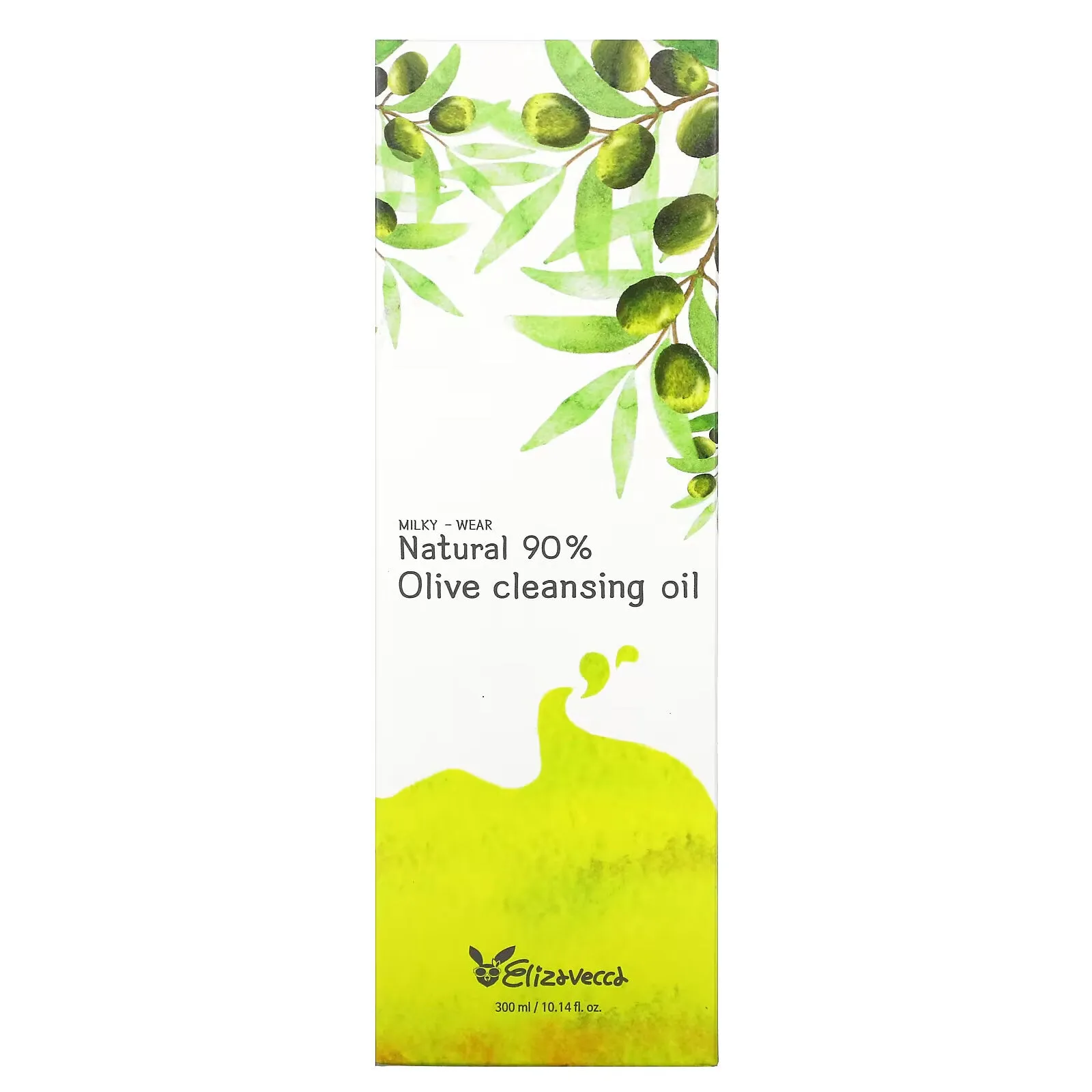Elizavecca, Milky-Wear, Natural Cleansing Oil, 90% Olive Oil, 300 ml (10 14 fl.  ounces)