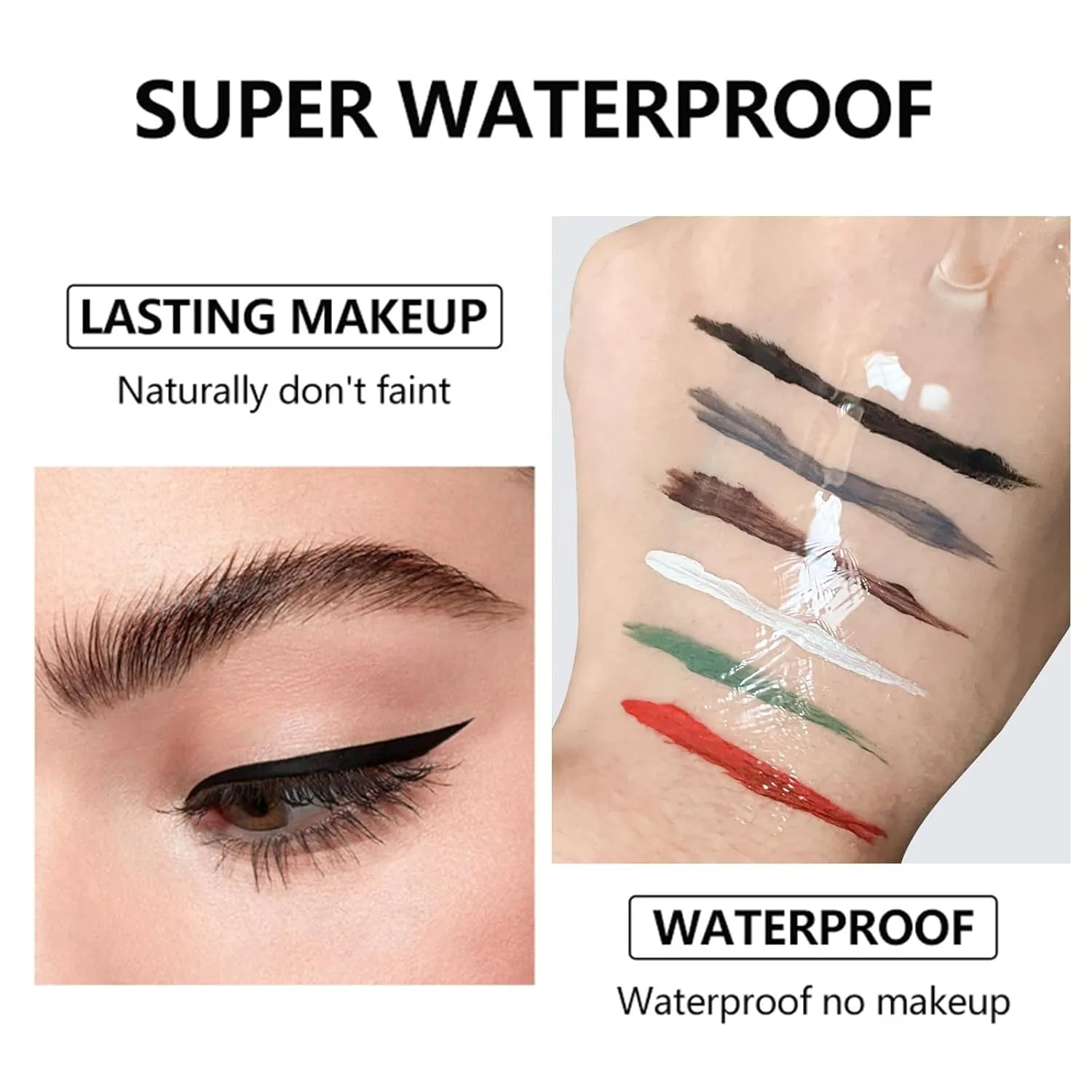 Eyeliner Gel Set,Long Lasting Waterproof High-Intensity Pigments Smudge-Proof Eye liner Makeup With 5.51 IN Long Eyeliner Brush Water-Resistant Creamy Gel 5G-Green
