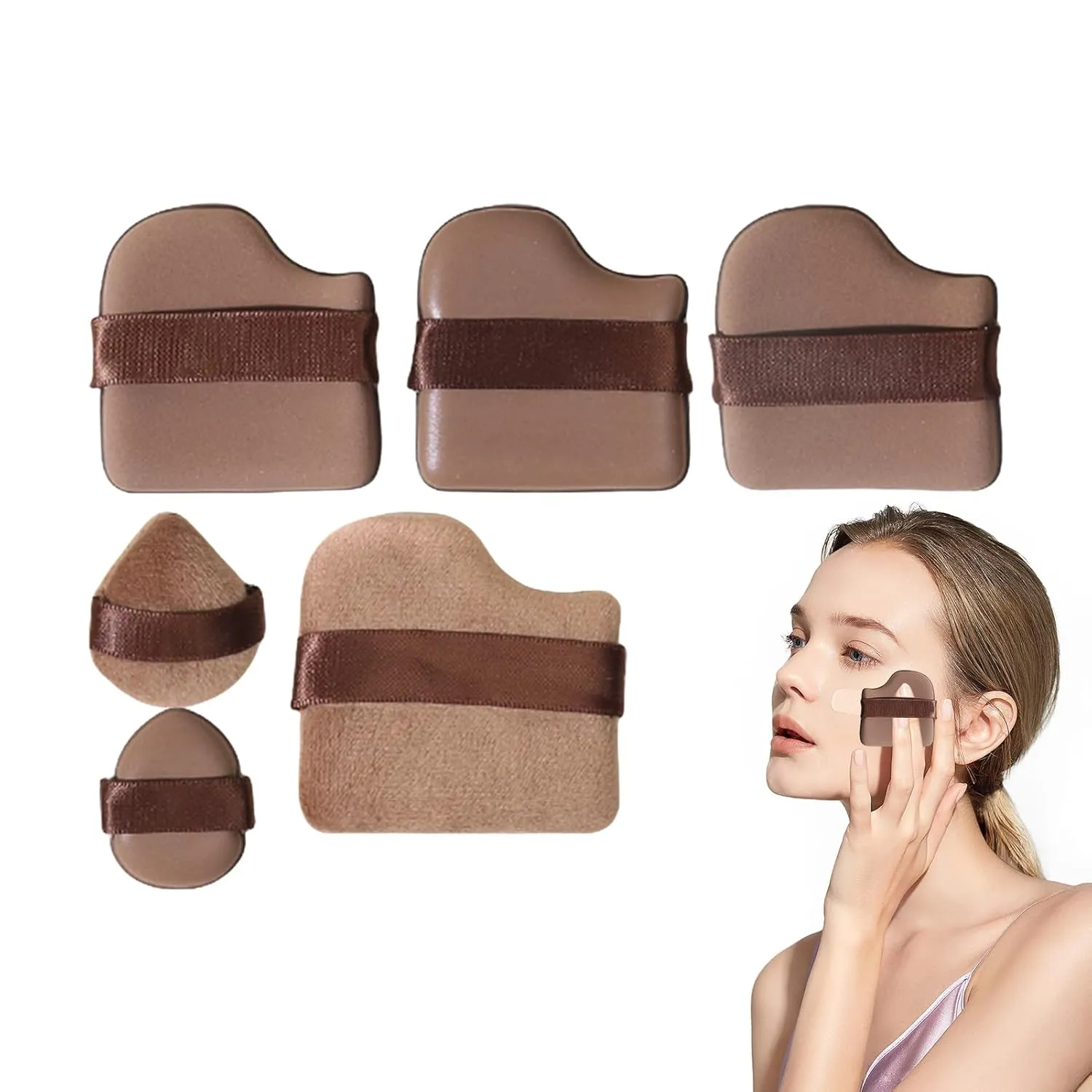 Face Powder Puff | Loose Powder Sponge,Soft Reusable 1 Set Beauty Tools for Women Home Foundation Contouring Girls Blending Travel