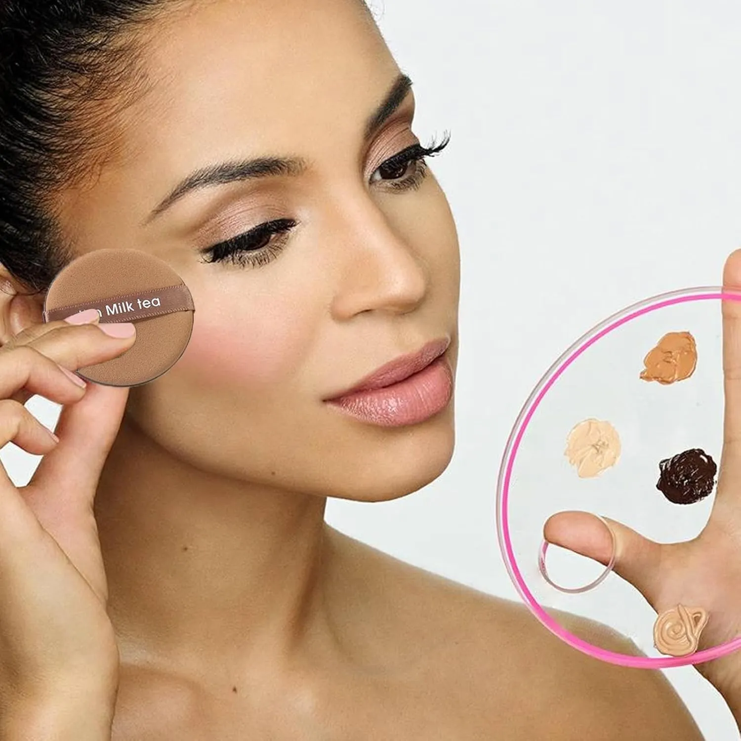 Face Powder Puff - -Use Beauty Sponge for Dry & Wet Application, Reusable Powder Applicator | Washable Soft Makeup Sponge for Foundation, Setting Powder, Smooth Blending, Perfect for Makeup