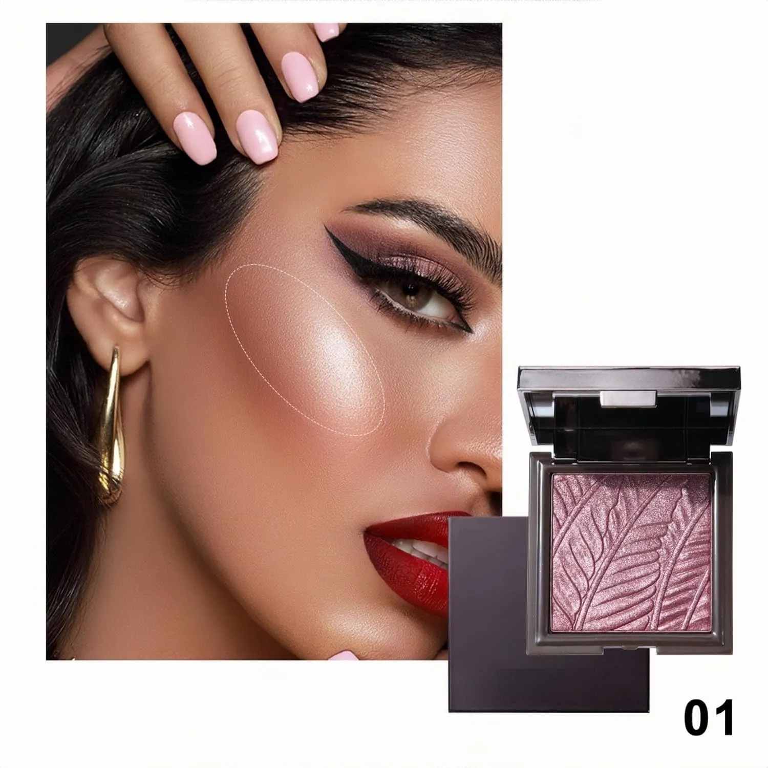 Face Sculpting Contour Palette 6 Colors Smooth Cream Matte Contour Pressed Powder Lightweight and Easy to Blend Contour Makeup (Color 01)