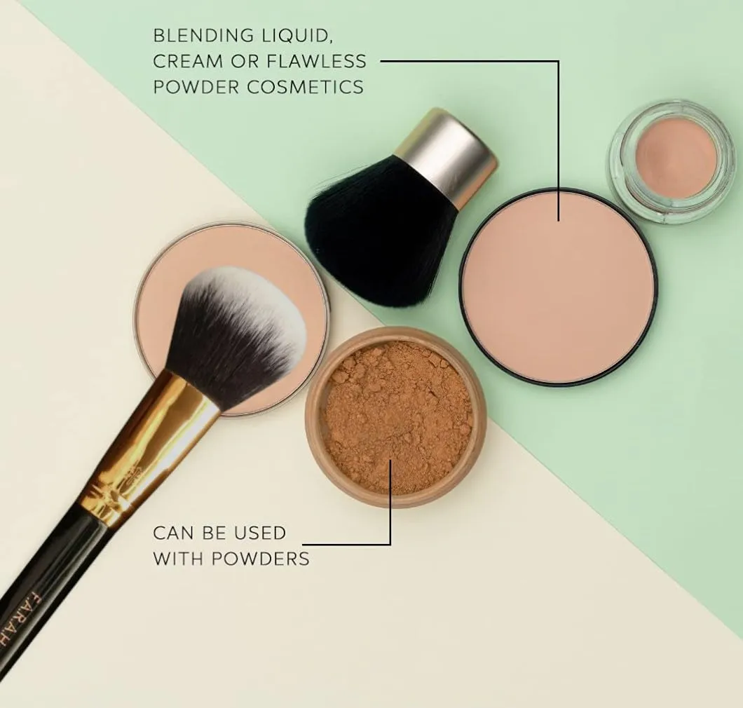 F.A.R.A.H. Powder Brush 50F & Body Blend Body Sponge - Multitasking Makeup Tools for Face and Body - 100% Vegan Bristles