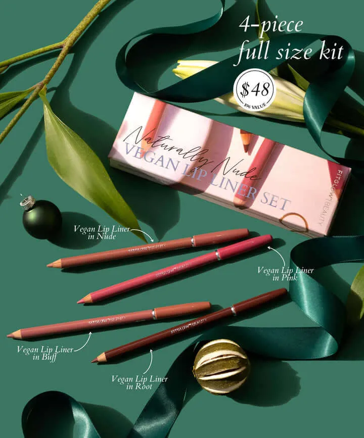 Fitglow Beauty Naturally Nude Vegan Lip Liner Set