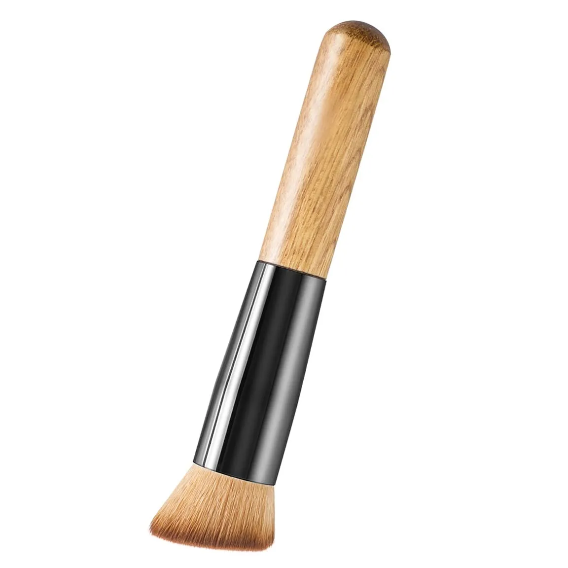 Flat Top Kabuki Foundation Brush  Premium Bamboo Makeup Face Brush for Foundation Powder Blush Brush - Buffing, Stippling, Concealer