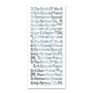 Friend - Partner Silver Self Adhesive Peel Off Stickers