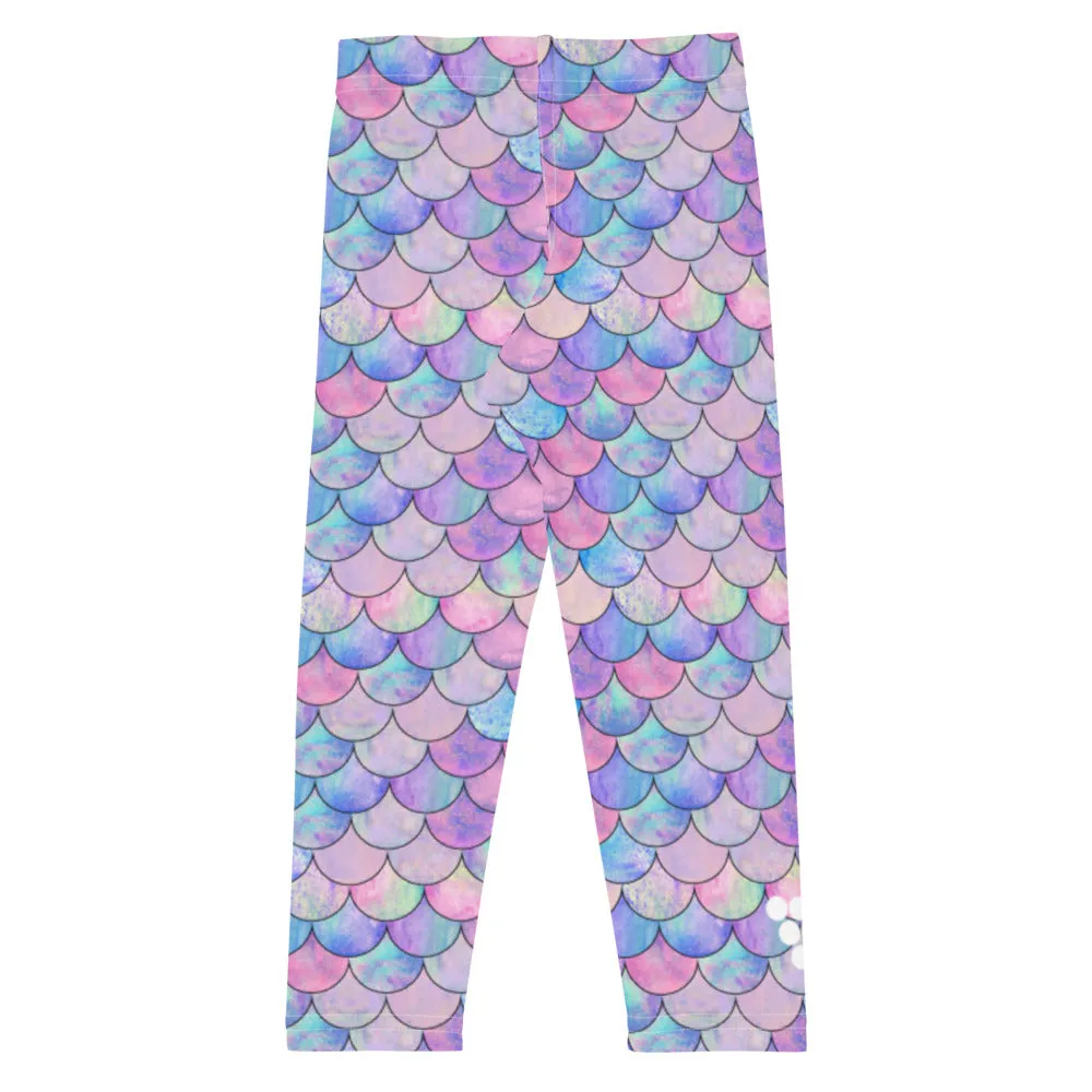 Girls (2T-7) UPF 50 Swim Leggings - Mermaid Scales