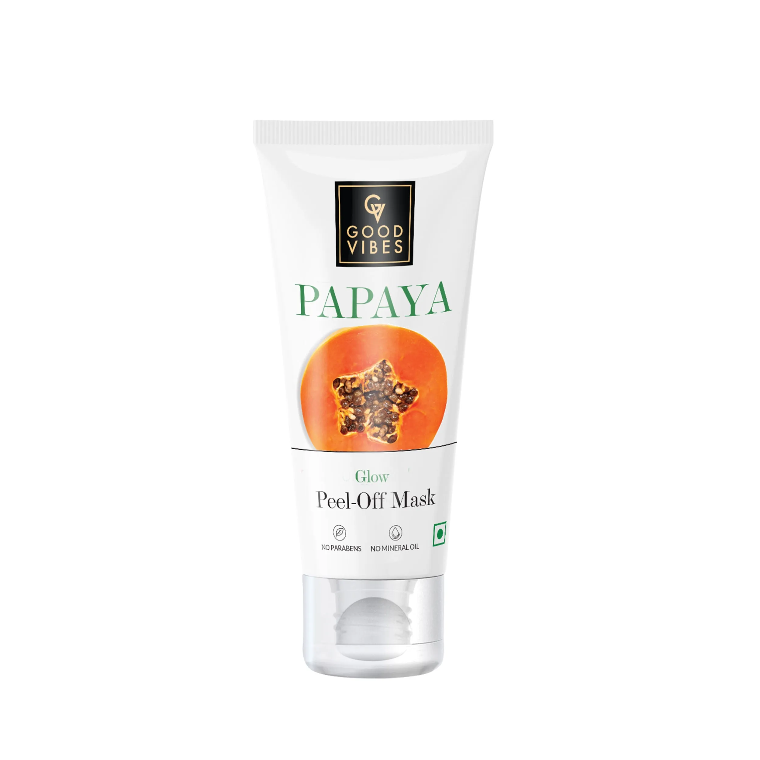 Good Vibes Papaya Glow Peel Off Mask | Tan Removal, Skin Lightening, Hydrating | No Parabens, No Sulphates, No Mineral Oil (50 g)