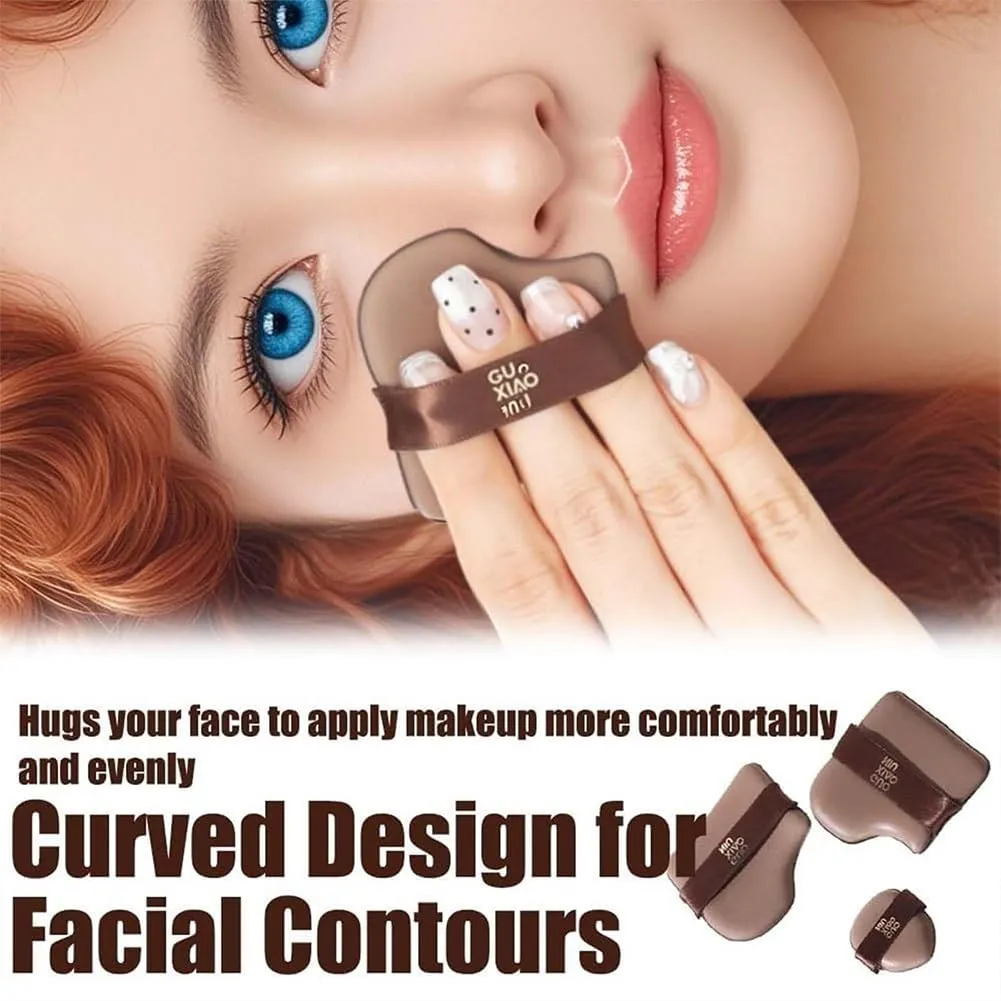 Guo Xiao Niu Makeup Puff, Cushion Foundation Puff, Mini Makeup Powder Puffs, Chocolate Color Quick Make up Soft Foundation Puffs Set, Soft Washable, With Non-slip Handle, 1 Box of 6 PCS(1pc)