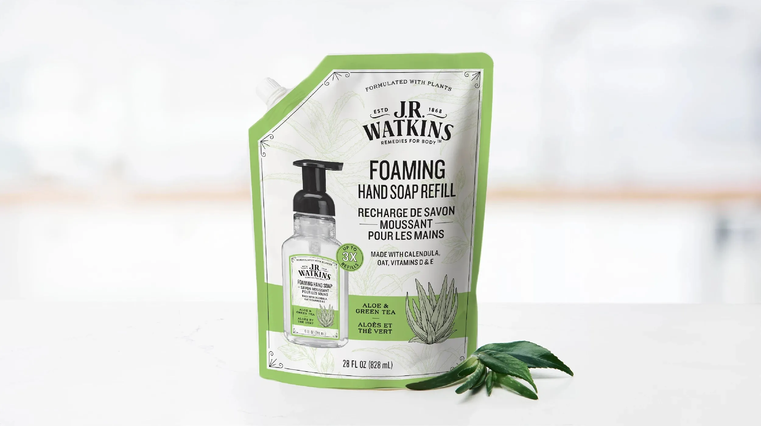 Hand Soap Foaming Aloe & Green Tea 28floz Refill