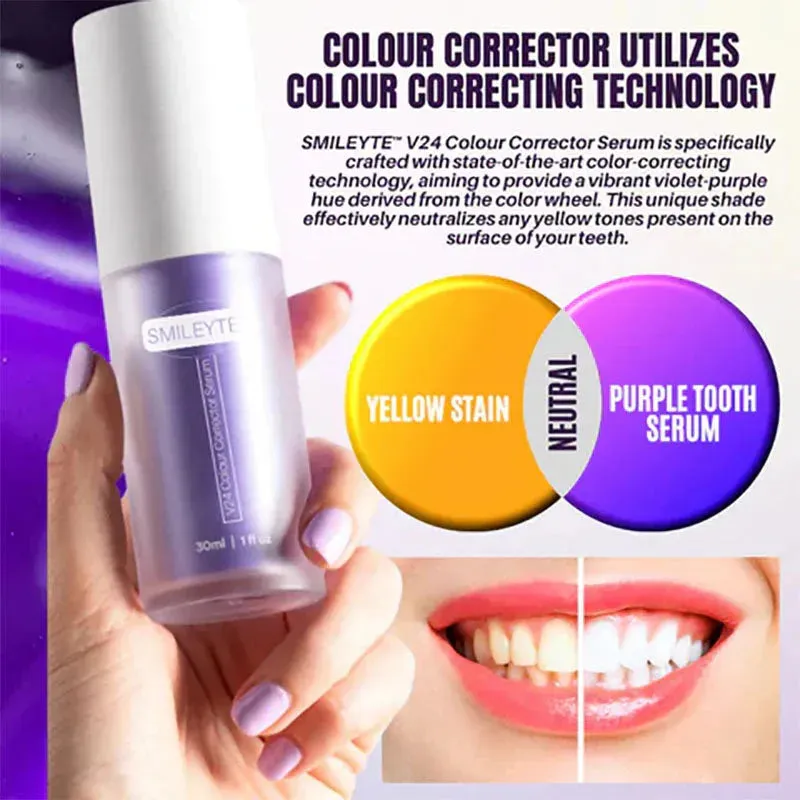 Hismile V34 Colour Corrector | Tooth Stain Concealer & Teeth Whitening Booster | Purple Toothpaste for Colour Correction.