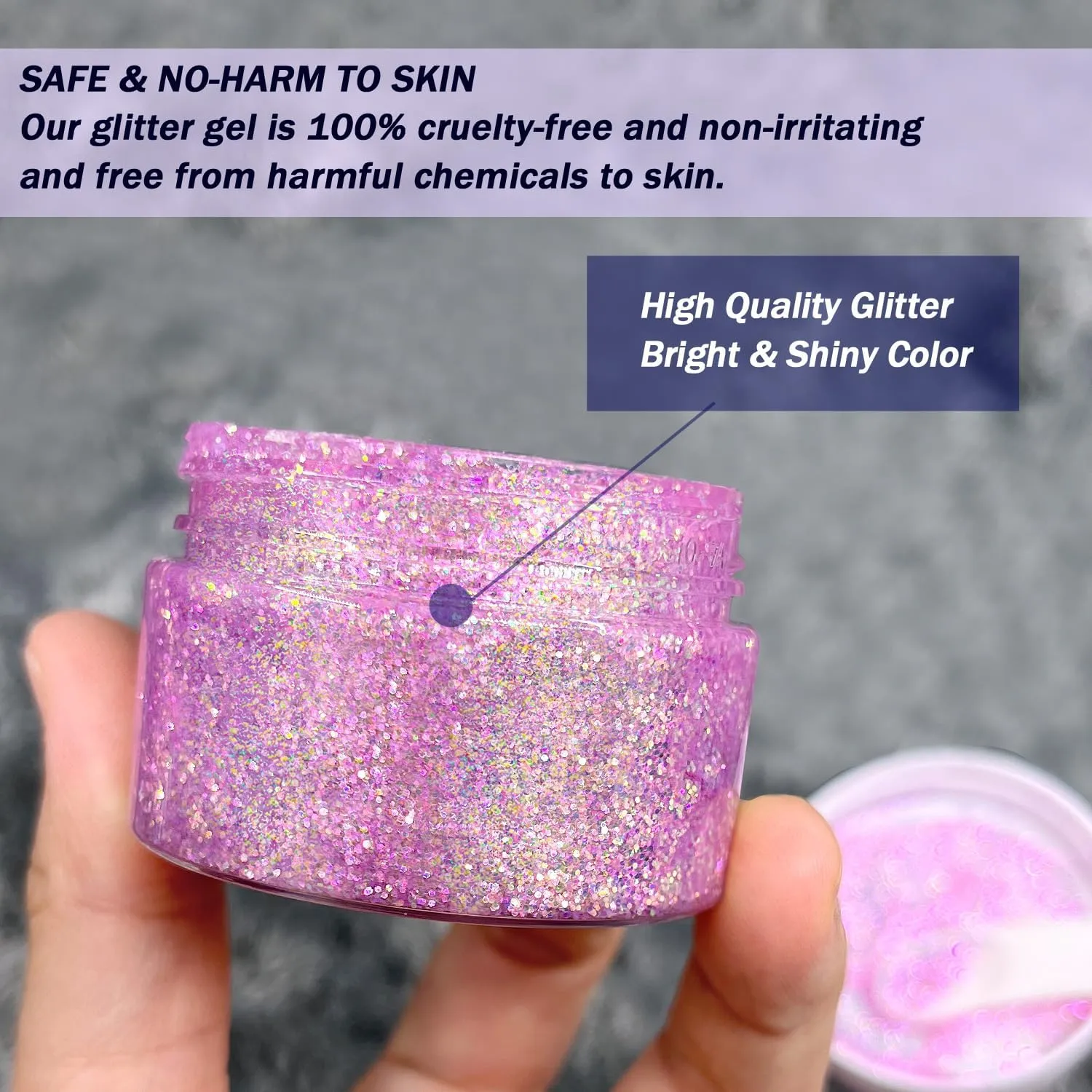 Holographic Body Glitter Gel for Body, Face, Hair, Lip, Nail, Eyeshadow, Color Changing Long Lasting Sparkle Shiny Face Glitter Gel for Festivals and Parties Rave, 50ml (Pink Chameleon)