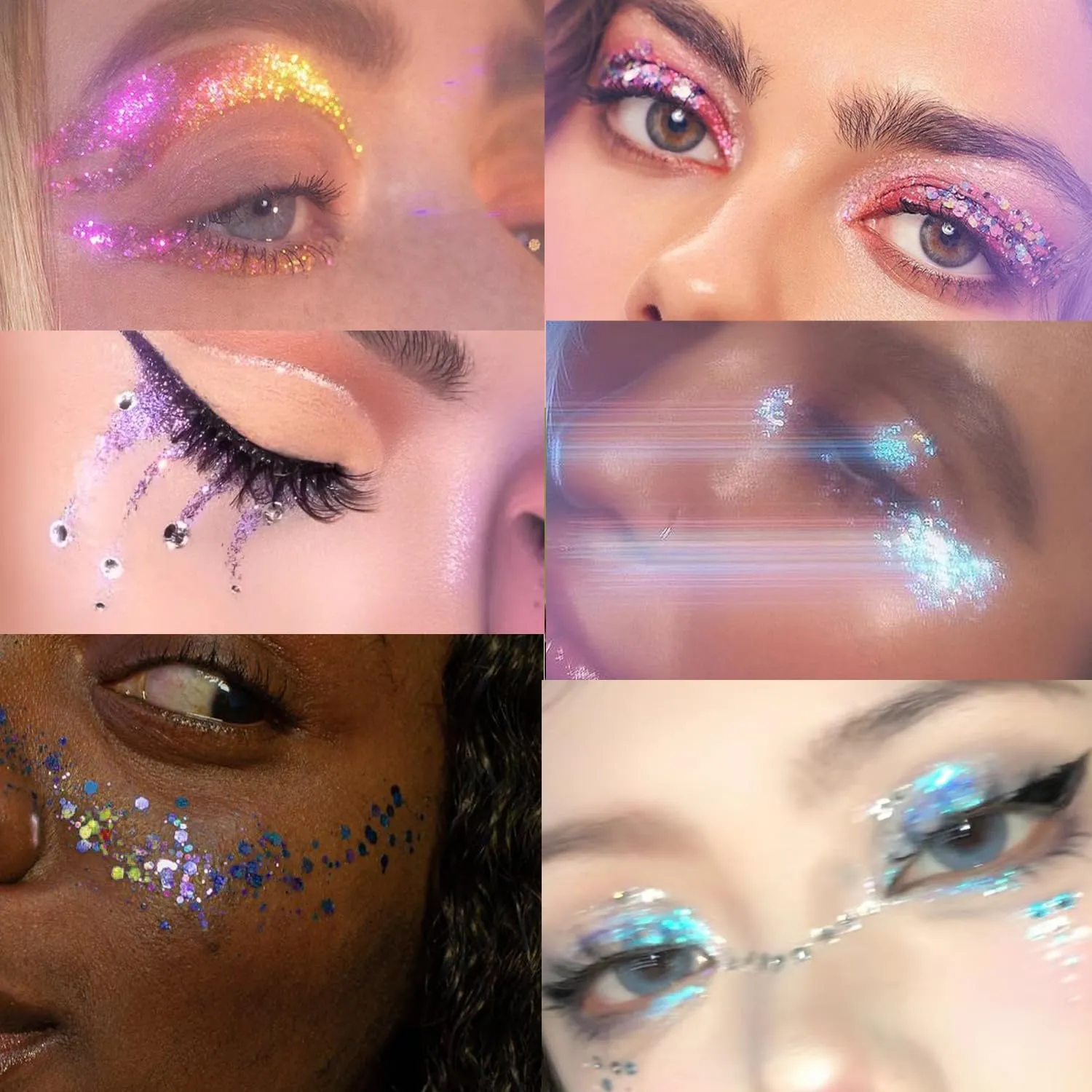 Holographic Body Glitter Gel for Body, Face, Hair, Lip, Nail, Eyeshadow, Color Changing Long Lasting Sparkle Shiny Face Glitter Gel for Festivals and Parties Rave, 50ml (Pink Chameleon)