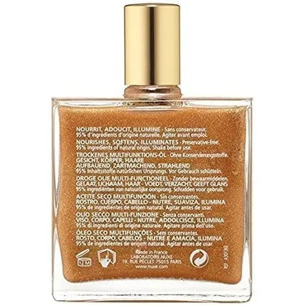 Huile Prodigieuse Golden Shimmer Face and Body Oil, 50 ml, Nuxe