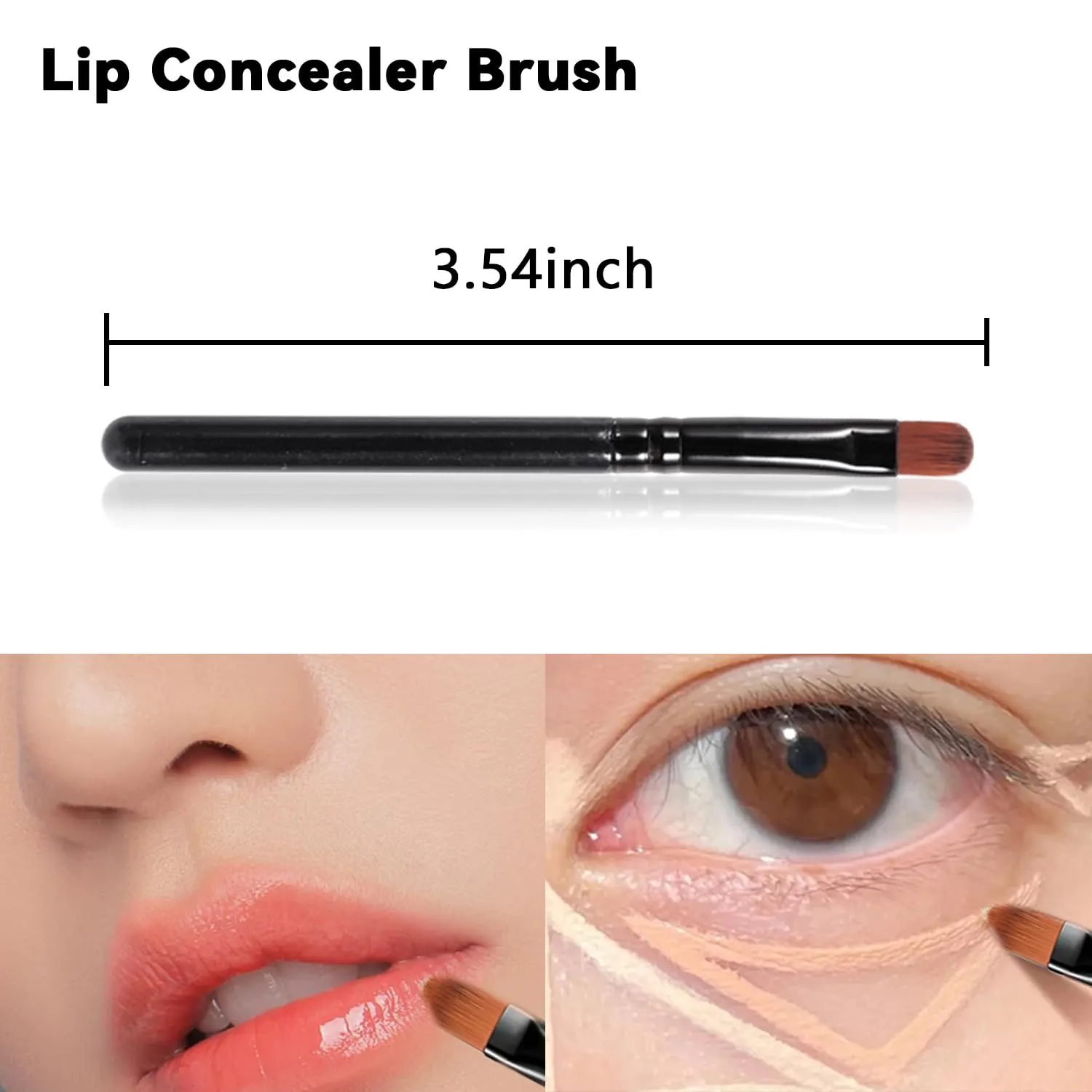 JERCLITY 20 Pieces Small Lip Brush/Concealer Brush, Also Be Used for Eye Shadow Brushes, Nail Gel Brushes, Both Reuse and One-Time Applications(9cm)