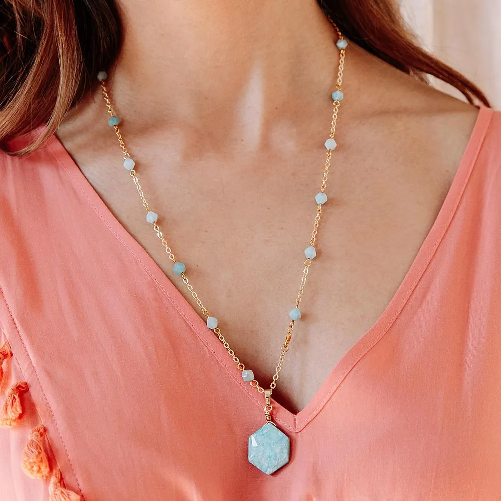 Kiana Hexagon Stone Necklace