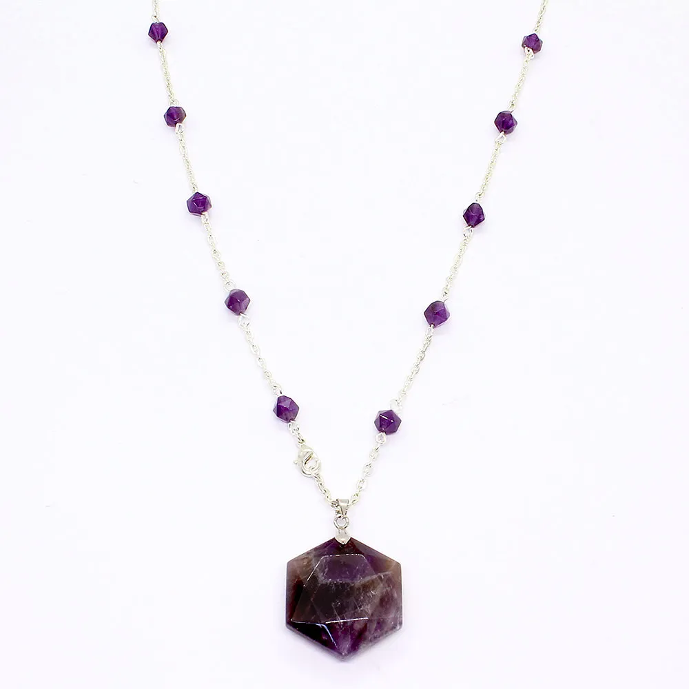 Kiana Hexagon Stone Necklace